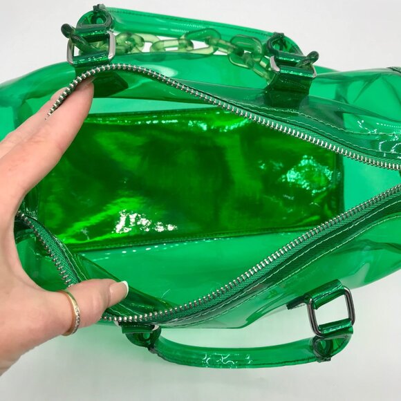 Like Dreams Green Iced Out Hologram Satchel Bag - Picture 9 of 11